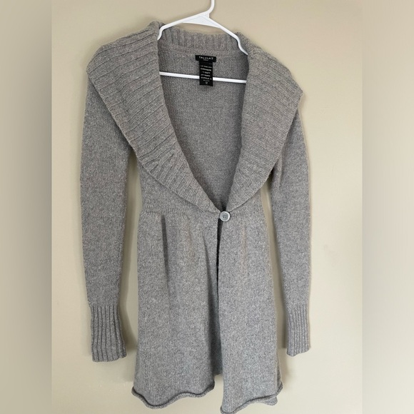 Talula Aritzia gray lambswool angora cashmere blend sweater cardigan NWOT XS - Picture 4 of 7